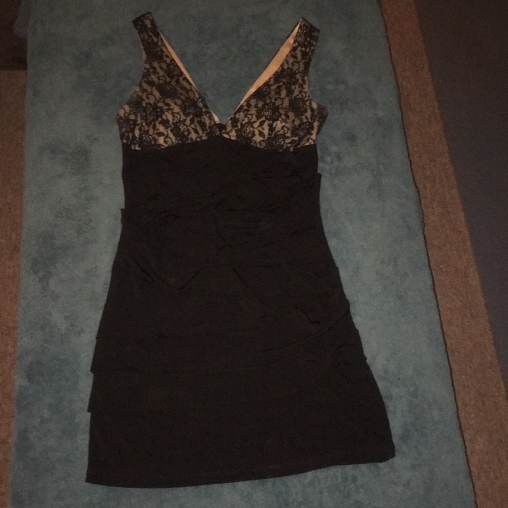 LBD, sexy lace top. Rouched bottom